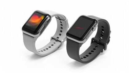 Fototapeta premium Black and White Smartwatches with Sleek Modern Design