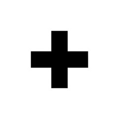 Obraz premium Silhouette of Plus Sign Add Button for User Interface and Positive Math