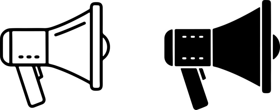 Black and white megaphone communication announcement