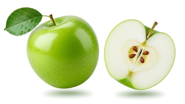 A close-up view of a green apple showcasing its vibrant color and crisp texture