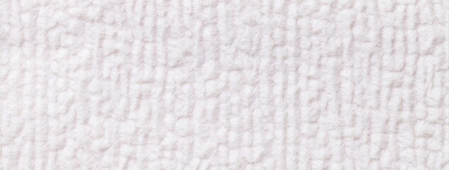 White background from soft fluffy textile material macro. Texture of plush fabric backdrop