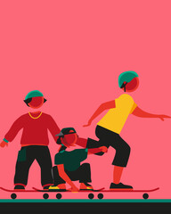 Boys on skateboards © B