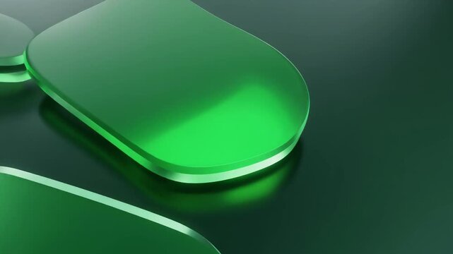 &ldquo;Close‑up of translucent green rounded shapes on dark surface.&rdquo;