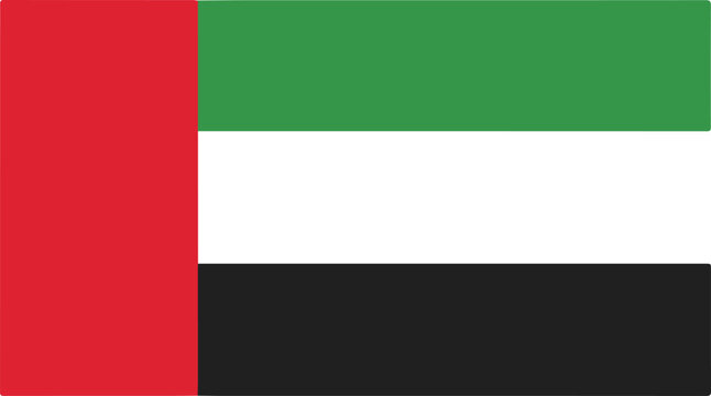 Flag of the united arab emirates uae waving in the wind, national symbol