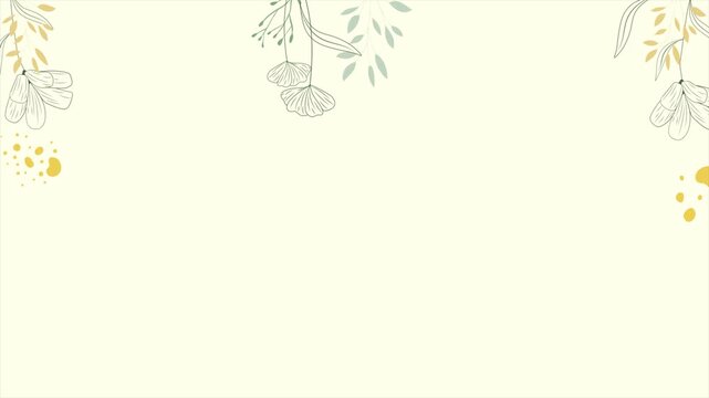 elegant floral border design with leaves and flowers on a soft beige background for invitations