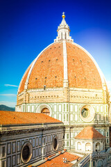 Obraz premium Dome of cathedral church Santa Maria del Fiore, Florence, Italy