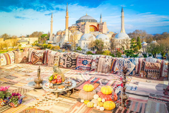 Hagia Sophia cathedral church, Istanbul Turkey. Istanbul most iconic lamdmarks.