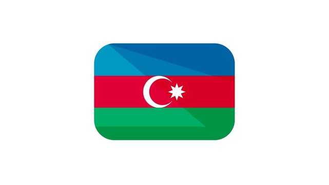 Azerbaijan flag icon animated with a modern and simple design suitable for digital content.