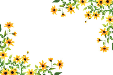 Obraz premium Flower watercolor frame for wedding, birthday, card, background, invitation, wallpaper, sticker, decoration etc. 