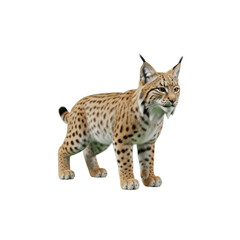 Obraz premium Eurasian lynx standing on transparent background