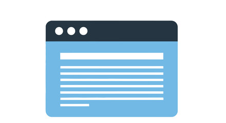Obraz premium Stylized browser window icon with horizontal lines representing content high quality