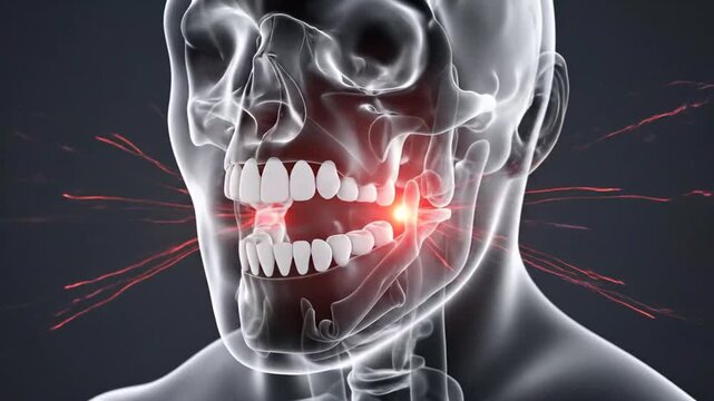 Visual representation of facial nerve pain and headache sources highlighting neural activity and inflammation in the head