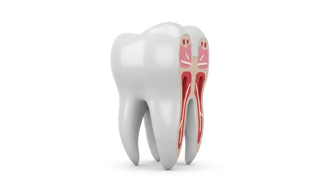 Sequential Illustration of Tooth Decay Progression from Healthy to Infected State
