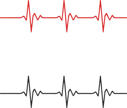 Representing a heartbeat continuous one line drawing. Vector illustration.