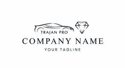 Fototapeta premium Luxury Car Logo Template with Diamond Element.