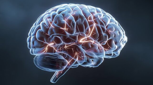 Human Brain Activity Visualization Neural Network Connection Concept