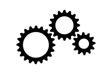 Three gears pictogram design. Vector