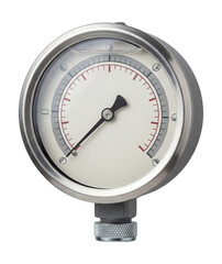 Vacuum pressure gauge with a dual scale.