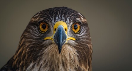 Fototapeta premium Focused close view of Serpent Eagle face with natural lighting