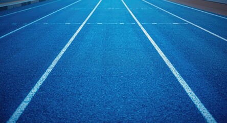 blue athletic running track with rubber texture surface