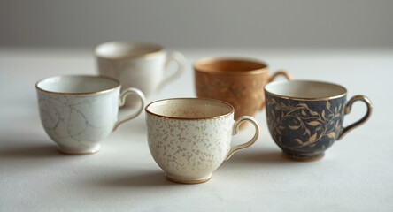 Curated group of tea cups highlighting elegant craftsmanship