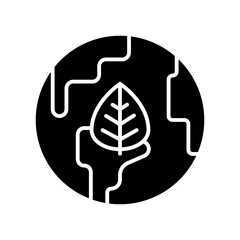 green planet black line icon.