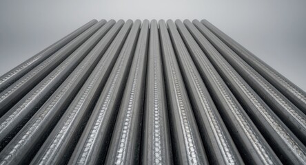 Obraz premium Arranged metal pipes free from rust after thorough drilling