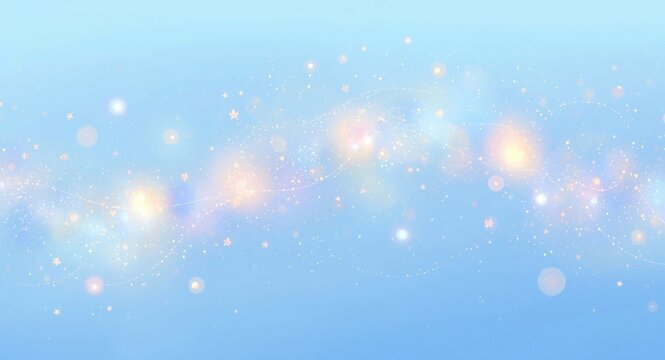 Glowing sky element cartoon illustration with cosmic stars in light blue for abstract business advertising