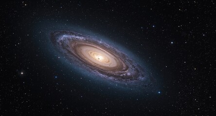 Fototapeta premium an elegant spiral galaxy complemented by a vast backdrop of shining stars