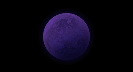 Fototapeta premium Isolated purple planet with dark space backdrop