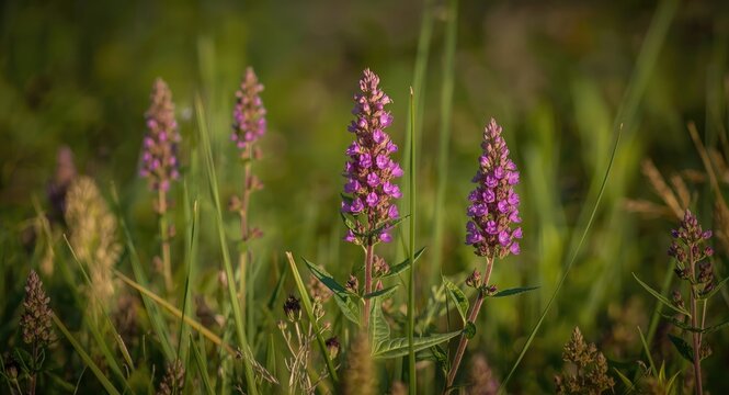 Greater Henbit Plant with Purple Flowers in Natural Habitat