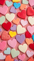 background of various hearts