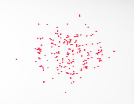 Candy sprinkle pile, round sugar sprinkles, small sweet color confectionery decoration balls