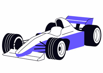 Obraz premium Sleek formula one race car with bold blue accents showcasing aerodynamic design and high-performance engineering
