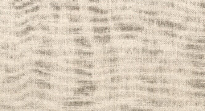 Beige woven linen cotton fabric texture background with subtle grain and copy space