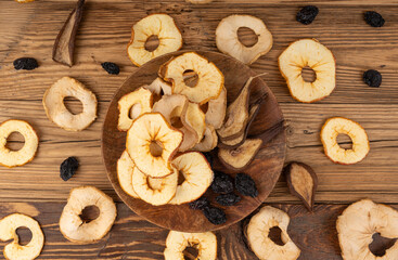 Fototapeta premium Dry fruit mix in bowl. Dried fruit chips