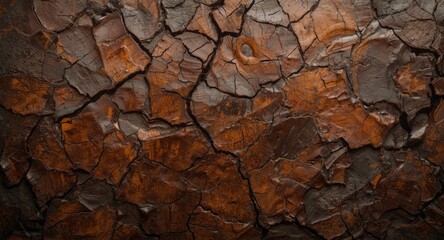 Fototapeta premium Background texture of varnished brown wood displaying fractured lacquer