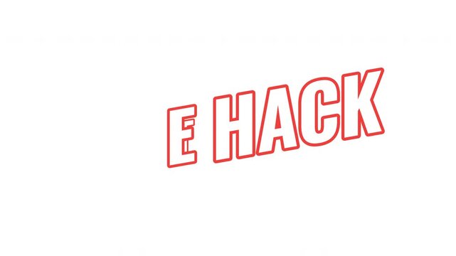 Life hack energetic tilted outline text animation. Practical tip. Clever trick. Smart shortcut for easier daily living. Bold orange slanted CTA typography in dynamic motion. Expressive overlay