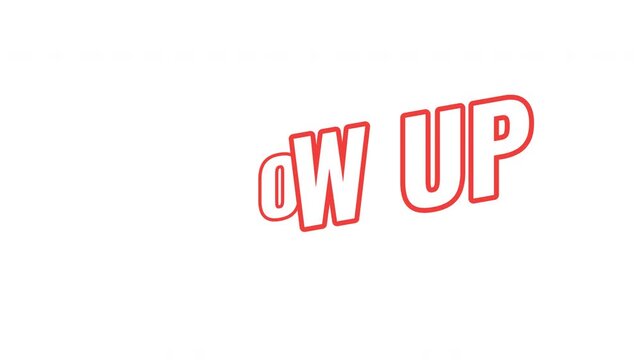 Glow up energetic tilted outline text animation. Personal transformation. Beauty enhancement. Self care. Style upgrade. Bold orange slanted CTA typography in dynamic motion. Expressive overlay