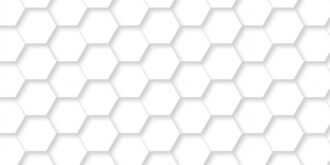 Fototapeta premium White abstract hexagonal paper background. Luxury White grid Pattern. Futuristic emboss honeycomb mosaic white background. geometric mesh cell texture. modern futuristic wallpaper.