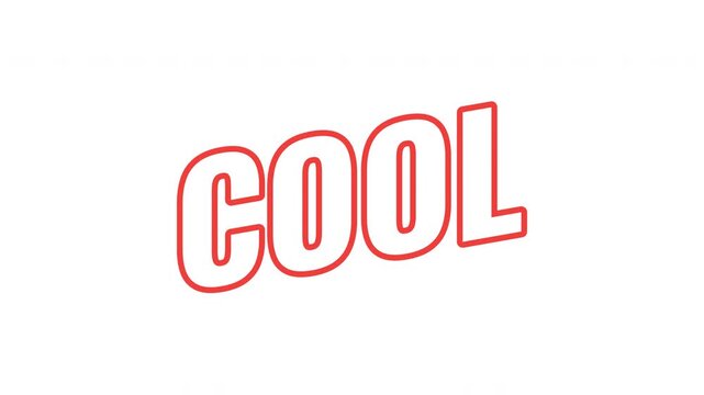 Cool energetic tilted outline text animation. Approval reaction. Chill vibes. Relaxed positive response. Casual reply. Bold orange slanted CTA typography in dynamic motion. Expressive overlay