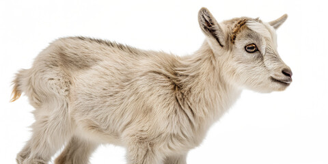 Obraz premium Realistic Baby Goat Isolated on White Background