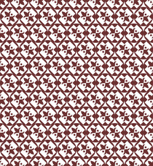 Fototapeta premium Seamless brown and white geometric floral pattern with repeating circular motifs, inspired by traditional ornament design, perfect for backgrounds, textiles, wallpapers, and decorative surfaces.
