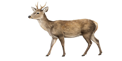 Realistic Deer Isolated on White Background