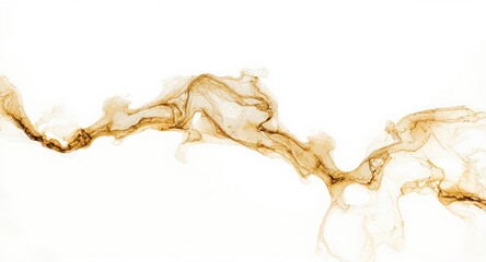 Fototapeta premium Bright white background featuring intricate golden ink marble abstraction