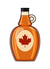 simple classic canadian maple syrup bottle made in canada icon symbol vector isolated on transparent background