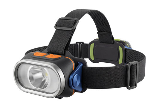 Water-resistant headlamp with pivoting head.