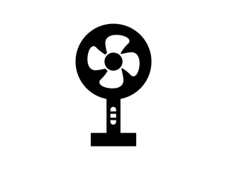 Obraz premium Black fan icon in a simple flat silhouette style 
