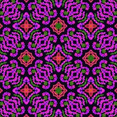 Symmetric Seamless Decorative Ornament Pattern for Textile and Background