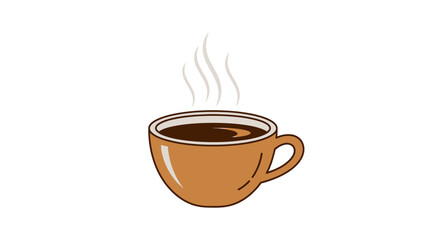 Obraz premium Warm Steaming Coffee Cup with Hot Drink on Isolated White Background